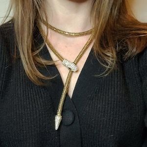 Boutique Crystal Snake Wrap Necklace